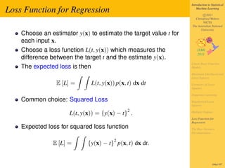 Introduction to Statistical

Loss Function for Regression                                          Machine Learning

     ...