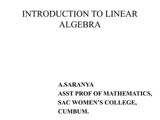 Linear algebra | PPT