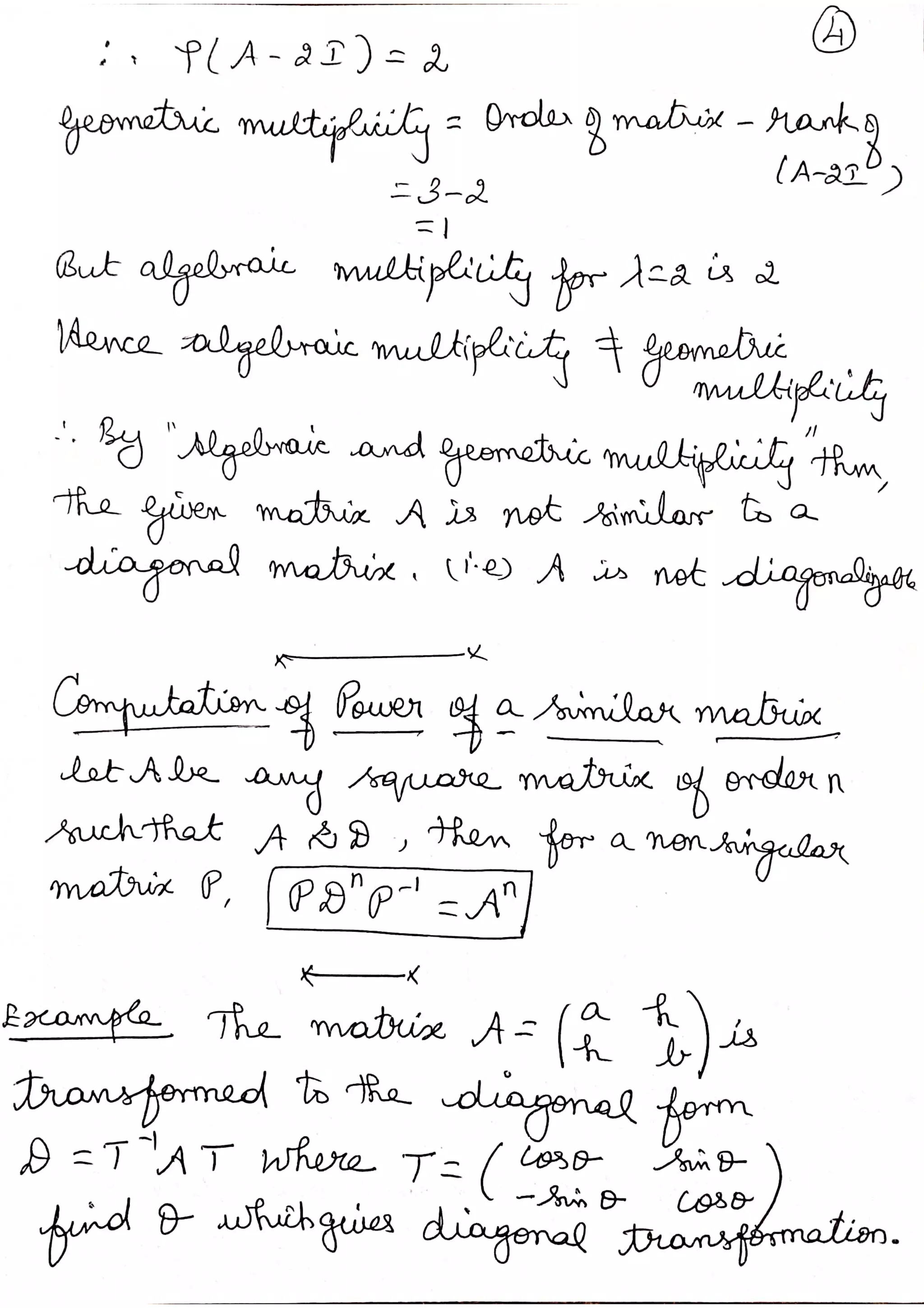 Linear algebra Diagonalizable matrices