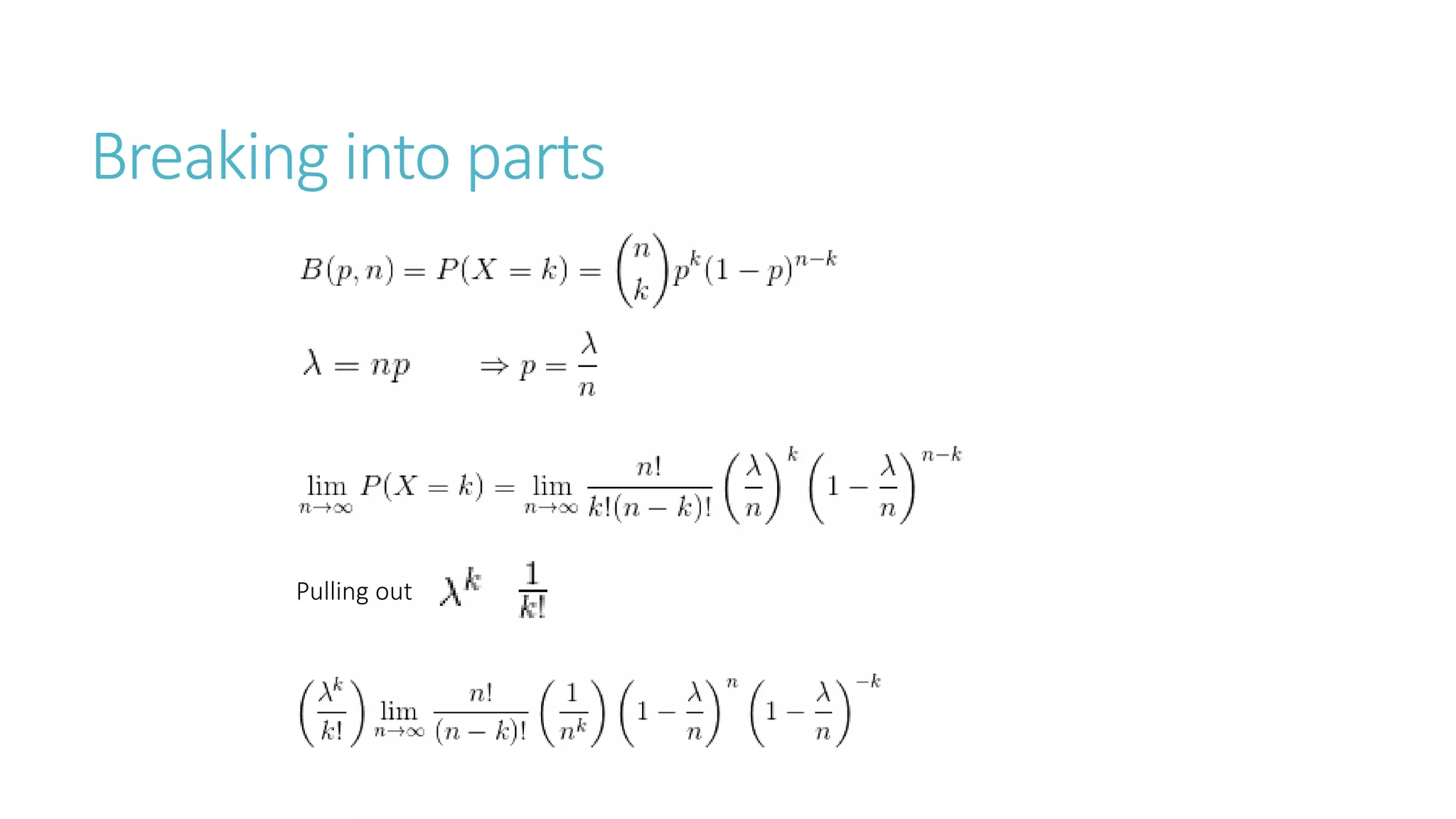 Breaking into parts
Pulling out
 