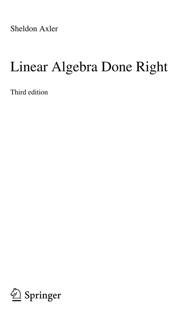 Linear algebra done right | PDF | Education