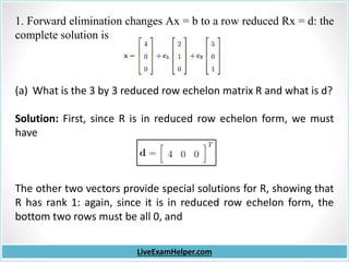 Linear Algebra Exam Review: Key Concepts and Expert Solutions | PPTX
