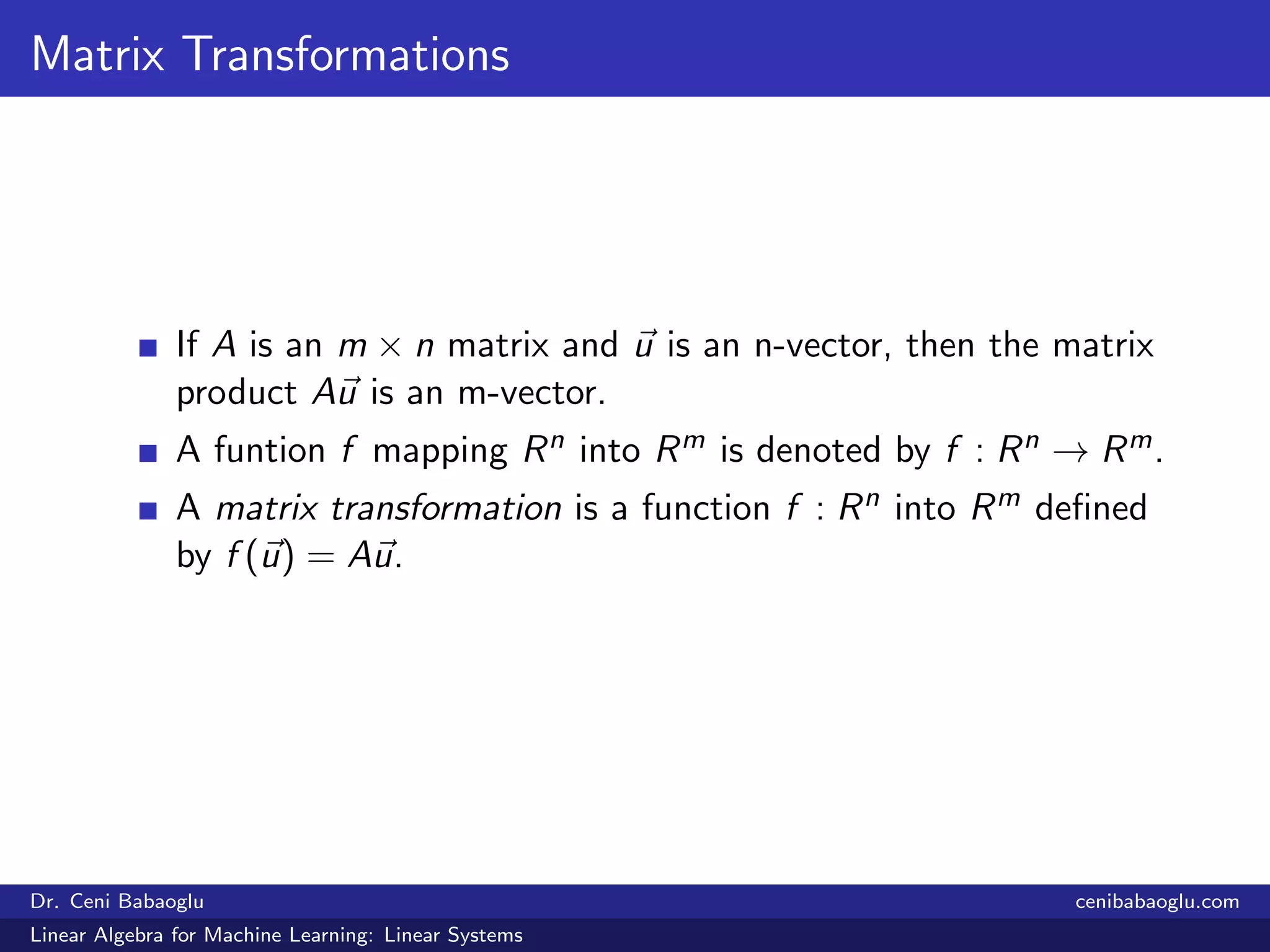 1. Linear Algebra for Machine Learning: Linear Systems | PDF