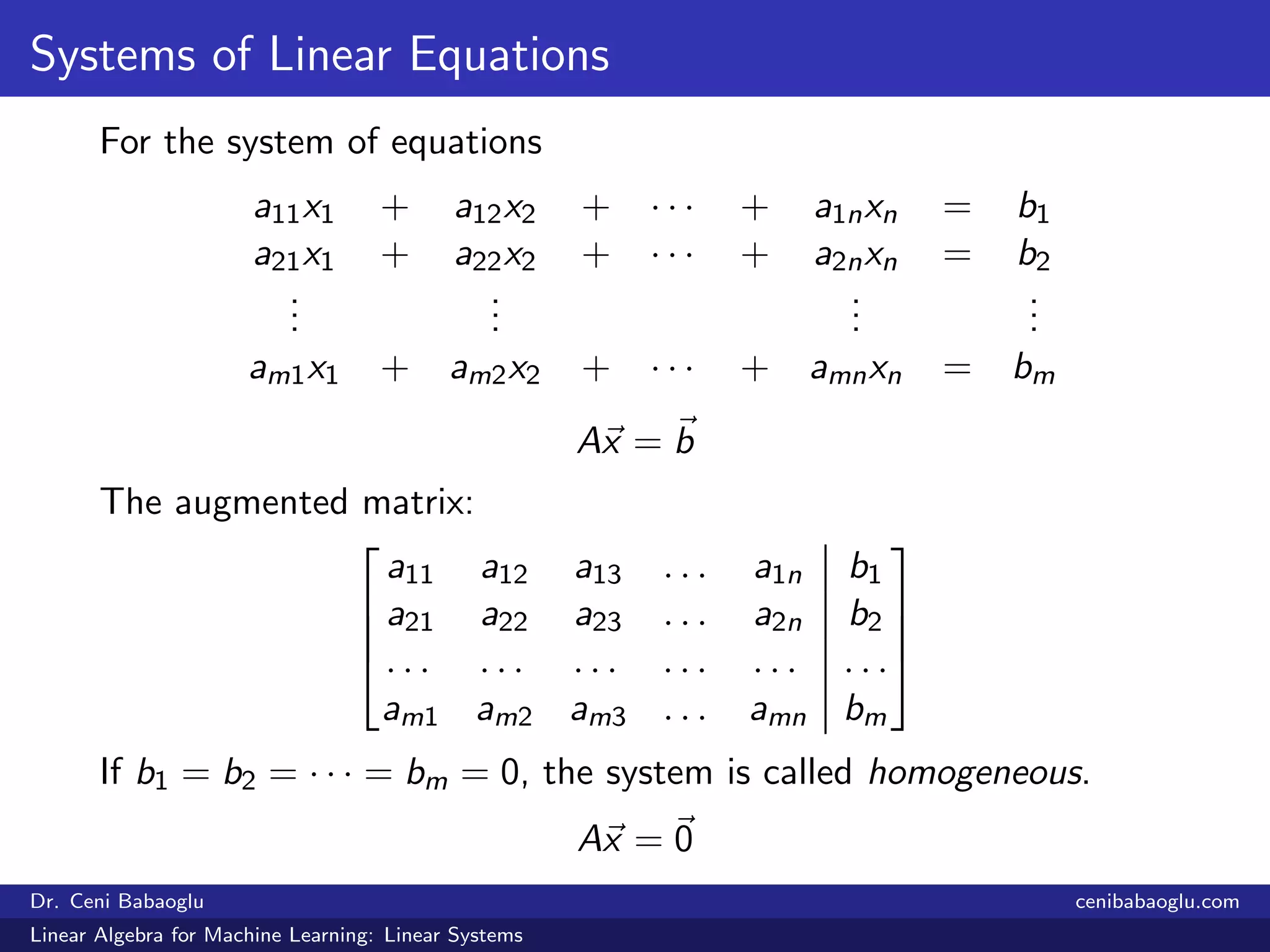 1. Linear Algebra for Machine Learning: Linear Systems | PDF