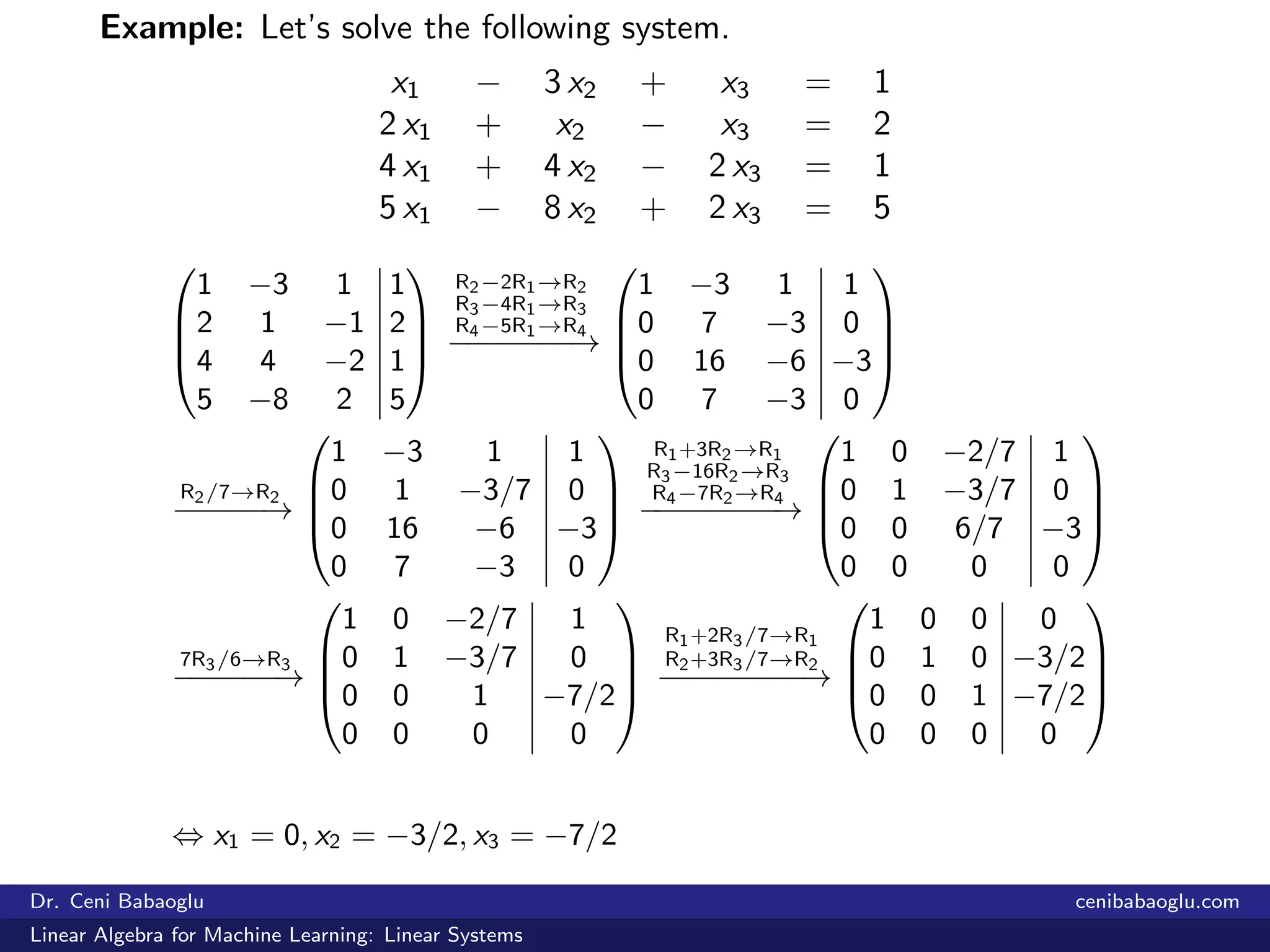 1. Linear Algebra for Machine Learning: Linear Systems | PDF
