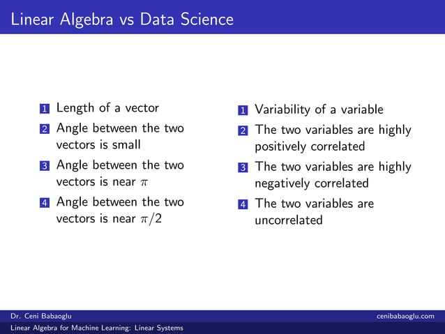 1. Linear Algebra for Machine Learning: Linear Systems | PDF