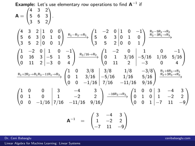 1. Linear Algebra for Machine Learning: Linear Systems | PDF