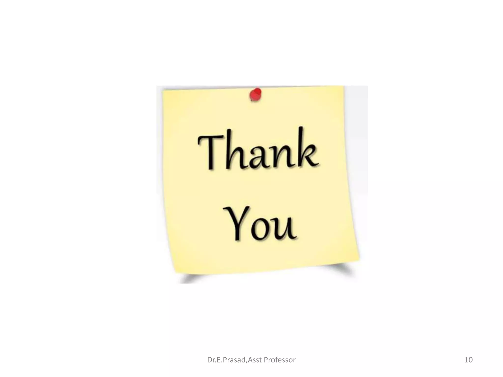 10
Dr.E.Prasad,Asst Professor