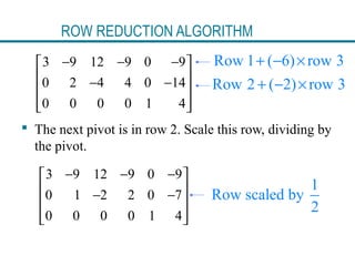 Row Reduction Algorithm Rules Linear algebra notes 2 | PPT