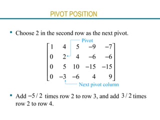 Pivot Rows Linear Linear algebra notes | PPT