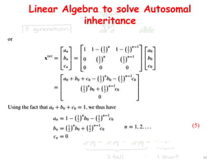 Linear Algebra to solve Autosomal
inheritance
(5)
10
 