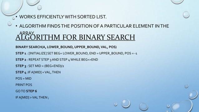 Linear and binary search | PPT