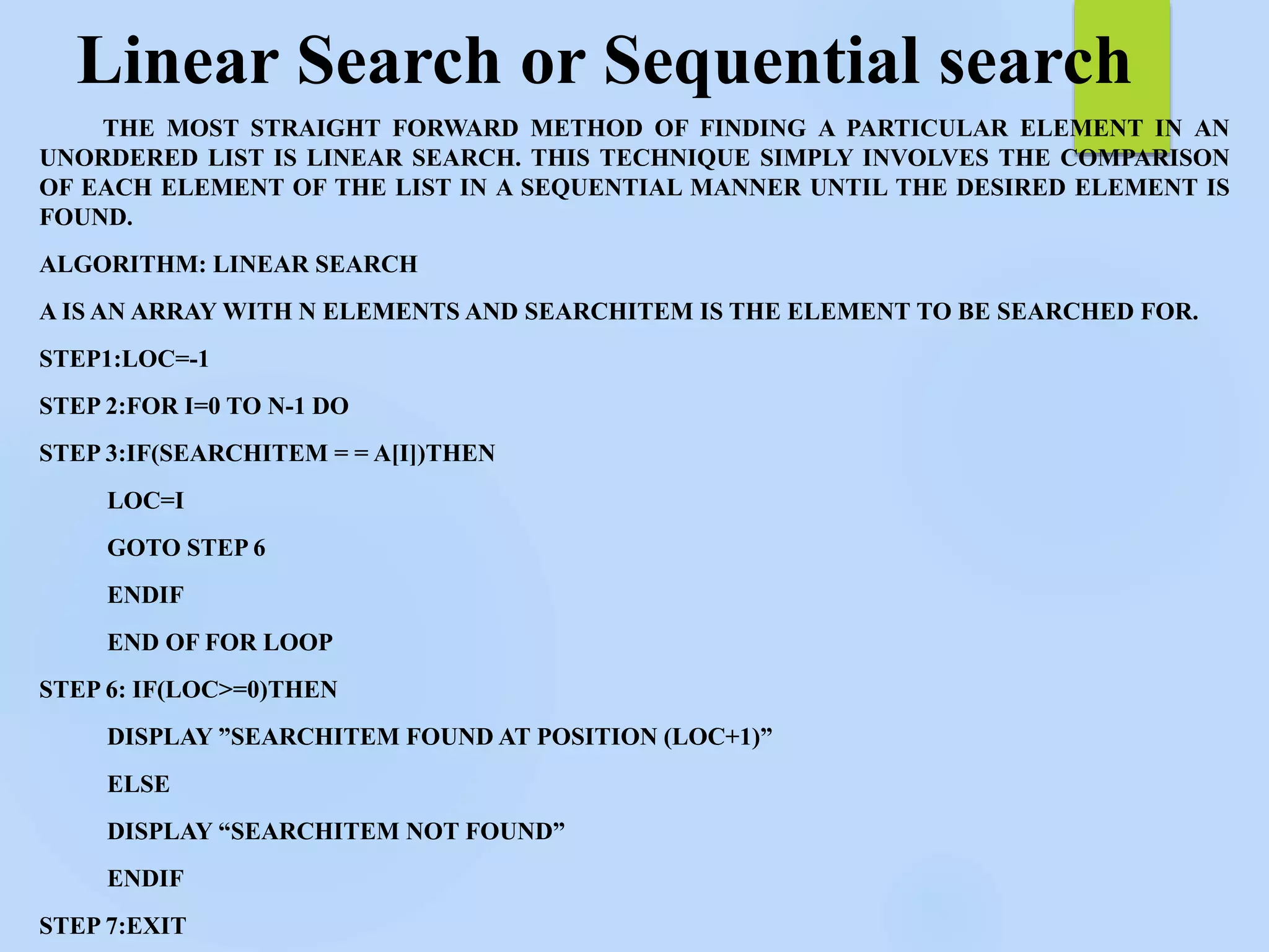 Linear and binary search | PPTX