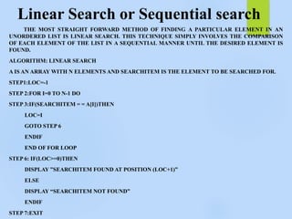 Linear and binary search | PPTX