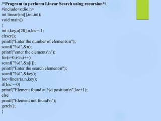 Linear and binary search | PPTX