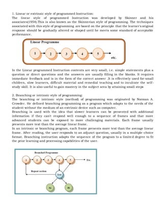 Linear and branched programme instruction | PDF