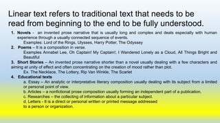 Linear and nonlinear text | PPTX