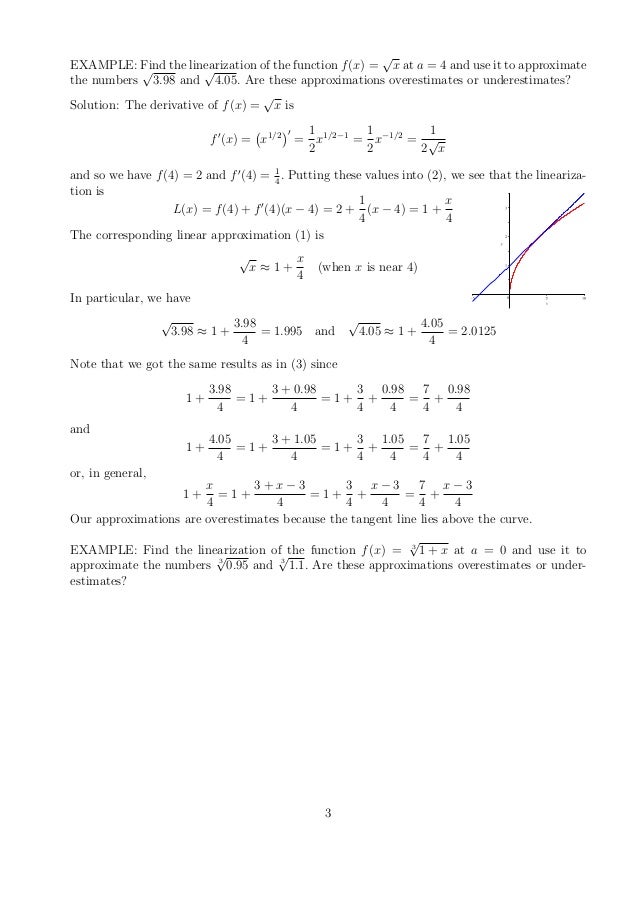 Linear Approximations And Differentials