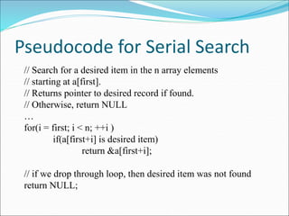 Linear and Binary search | PPTX | Search | Internet