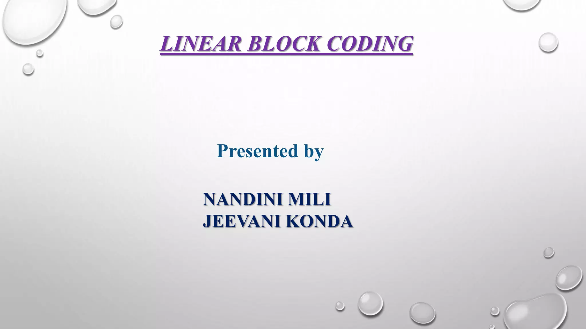 Linear block coding | PPT