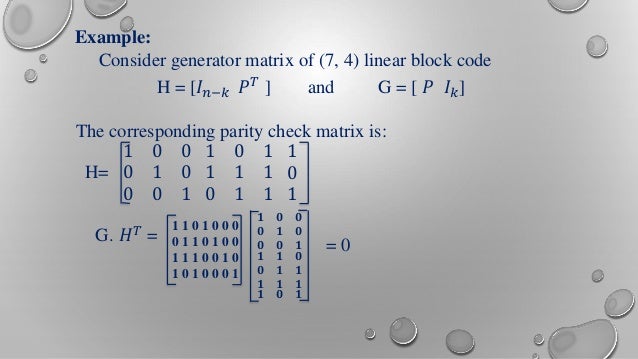 Linear block coding