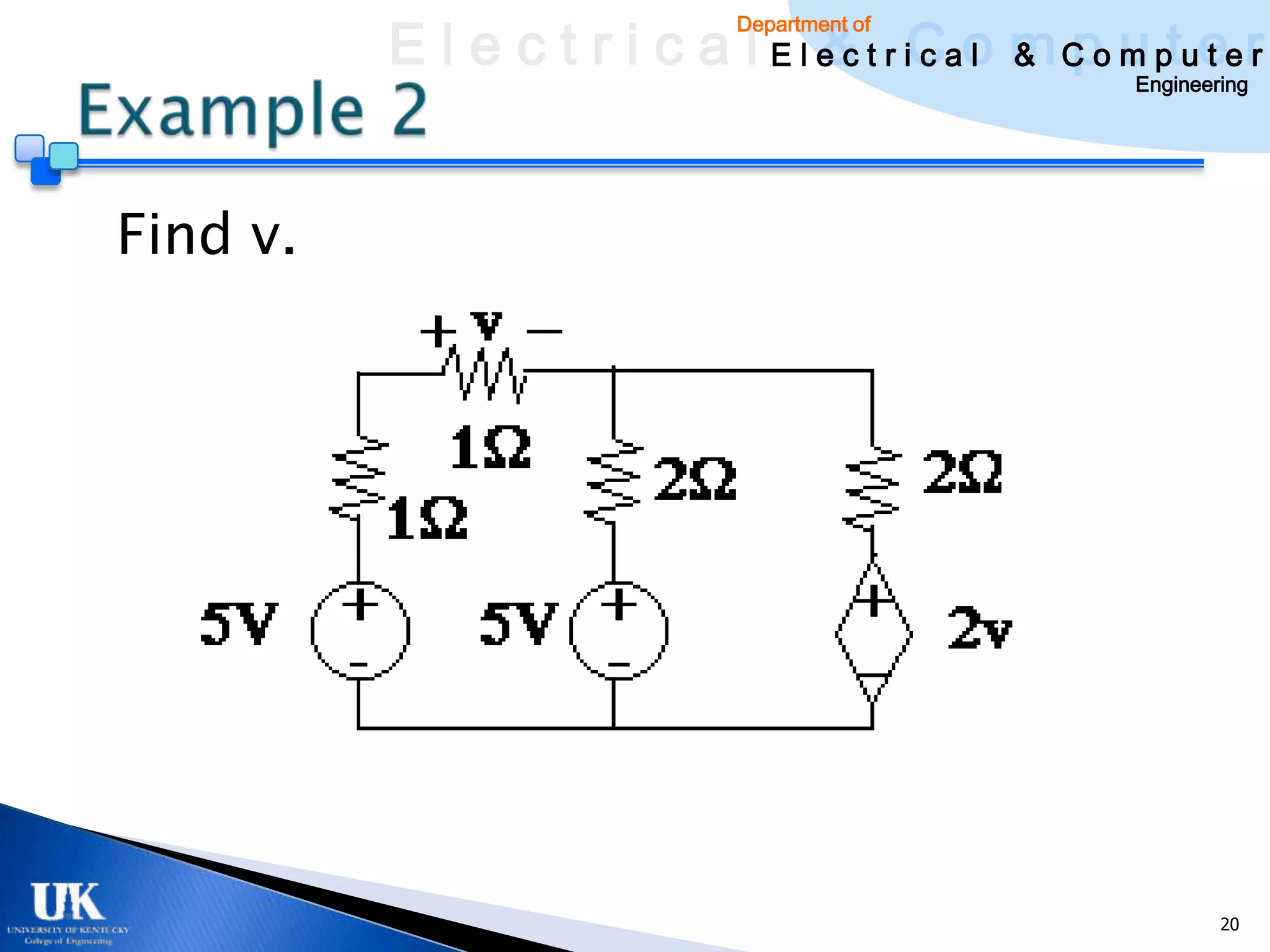 E l e c t r i c a l E l e c t r iCao m C o u ptuee r
                                  & c l & pm t r
                              Department of

                                                      Engineering




Find v.




                                                              20
 