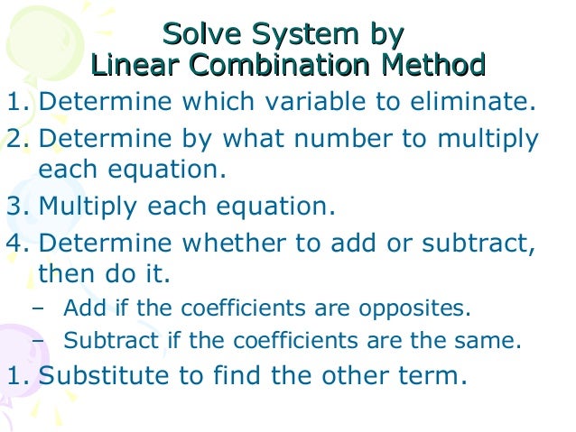 Linear combination