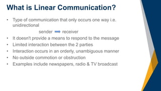 Linear Communication Presentation.pptx | Computer Networking | Computing