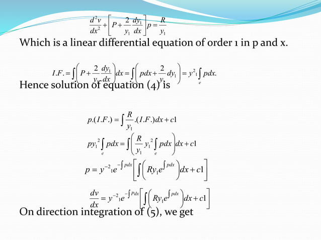 Linear differential equation of second order | PPTX