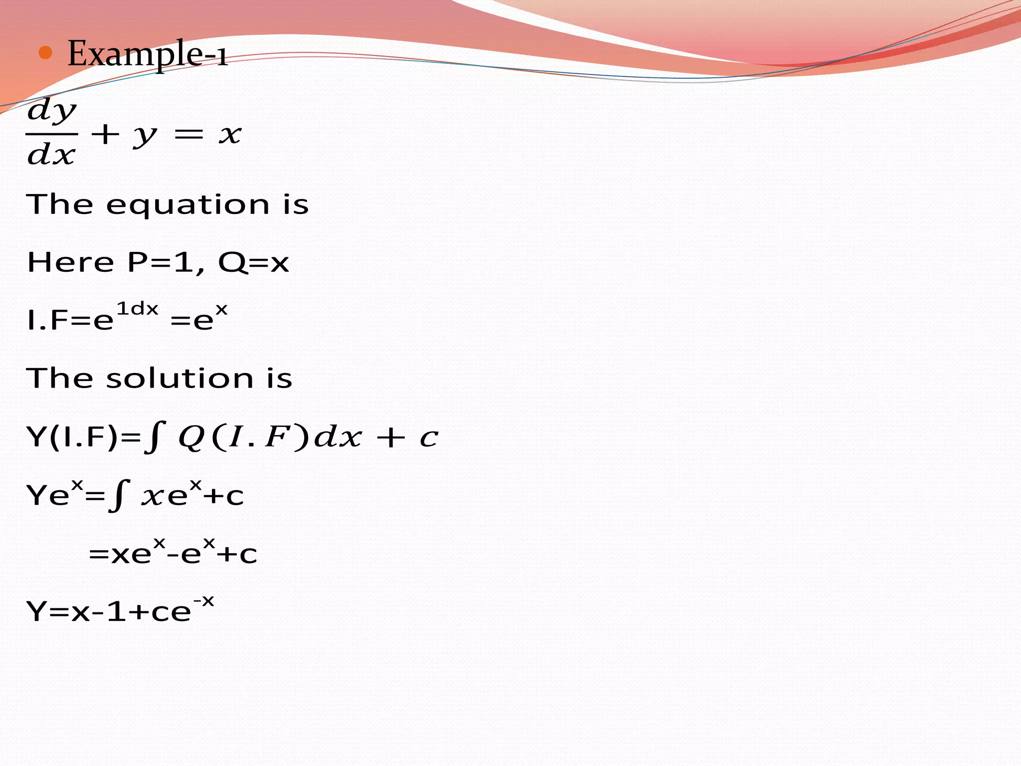 Linear differential equation | PPTX
