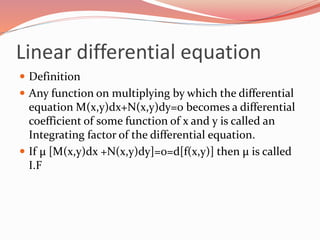 Linear differential equation | PPT
