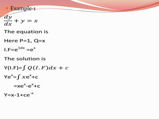 Linear differential equation | PPTX