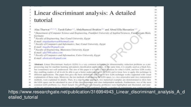 Introduction to Linear Discriminant Analysis