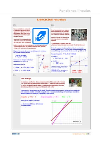MATEMÁTICAS 3º ESO 181
EJERCICIOS resueltos
19. 20.
21.
Funciones lineales
 