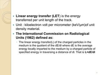 Linear energy transfer | PPT