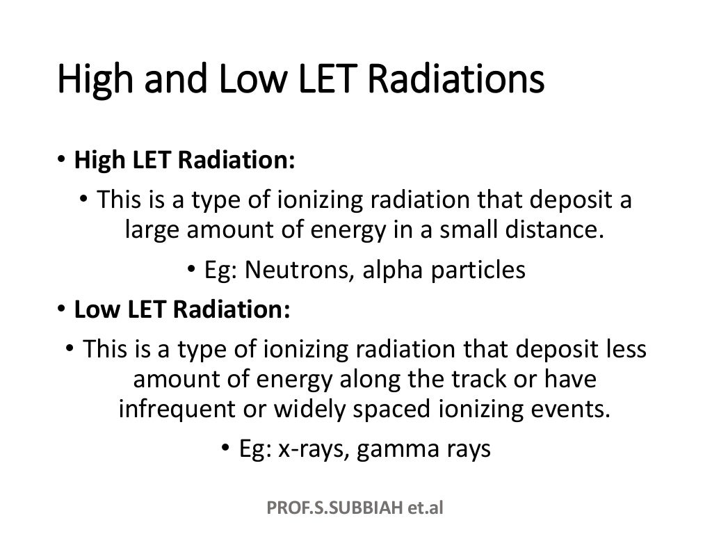 Linear energy transfer and Radiation fractionation