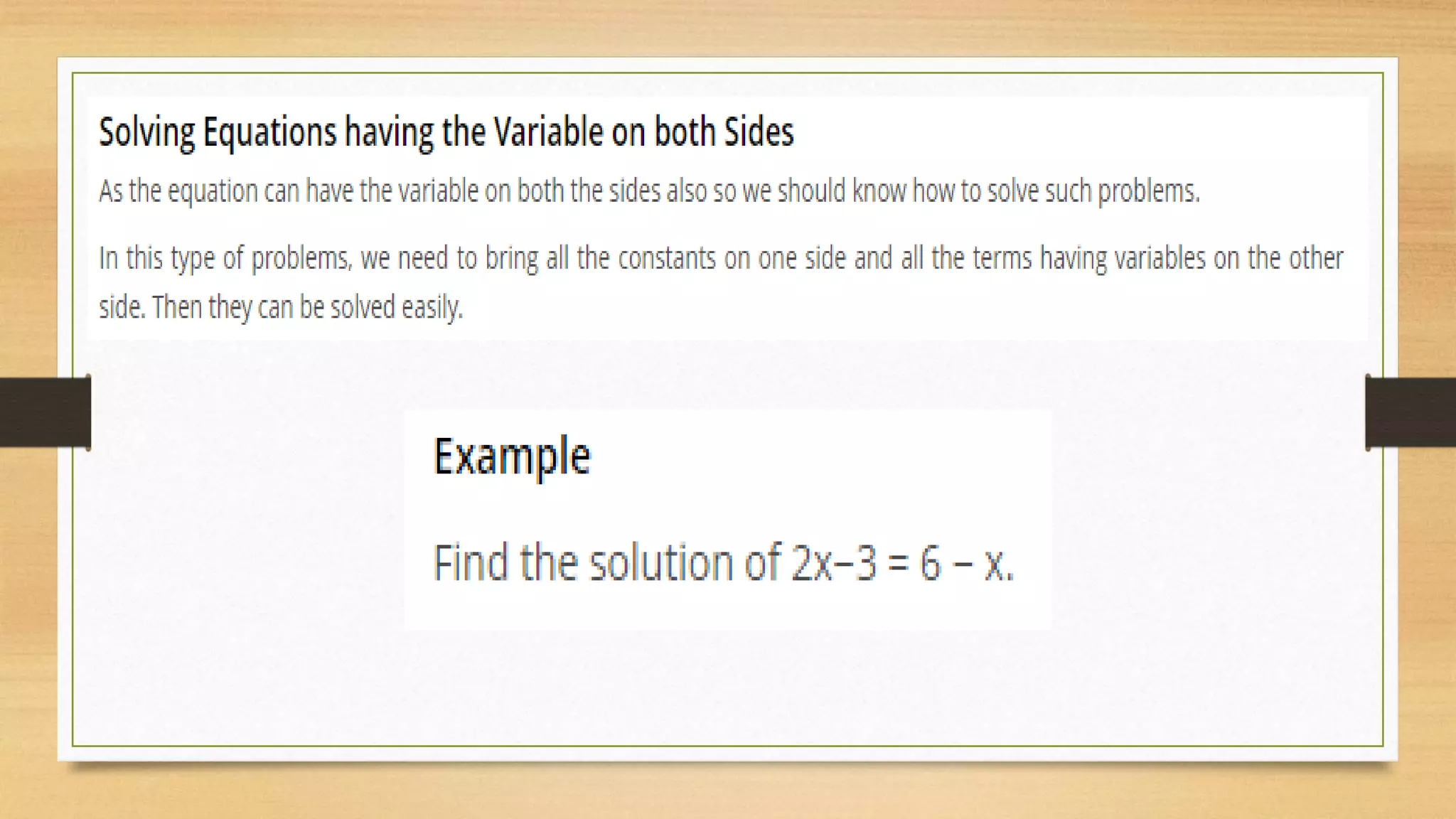 Linear Equation In One Variable | PPTX