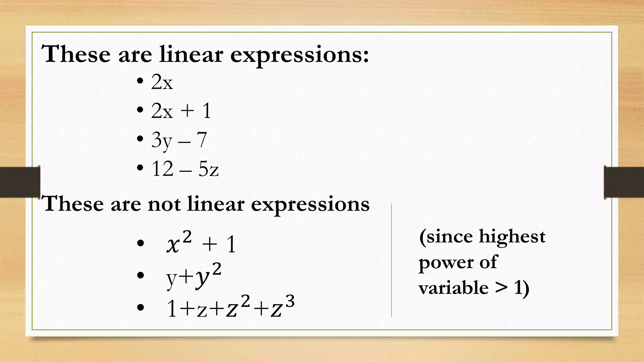 Linear Equation In One Variable | PPTX | Physics | Science