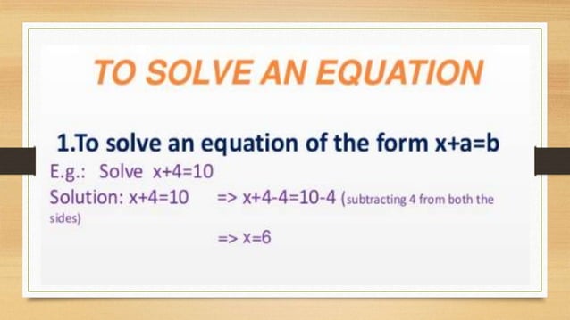 Linear Equation In One Variable | PPTX | Physics | Science