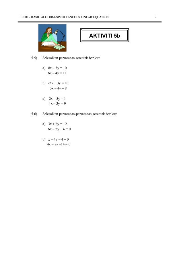 Contoh Soalan Persamaan Linear Serentak Tingkatan 3 - Kuora o
