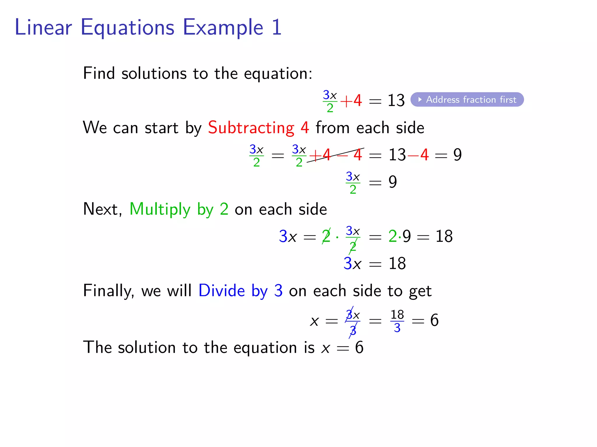 Linear equation example 1 | PPT