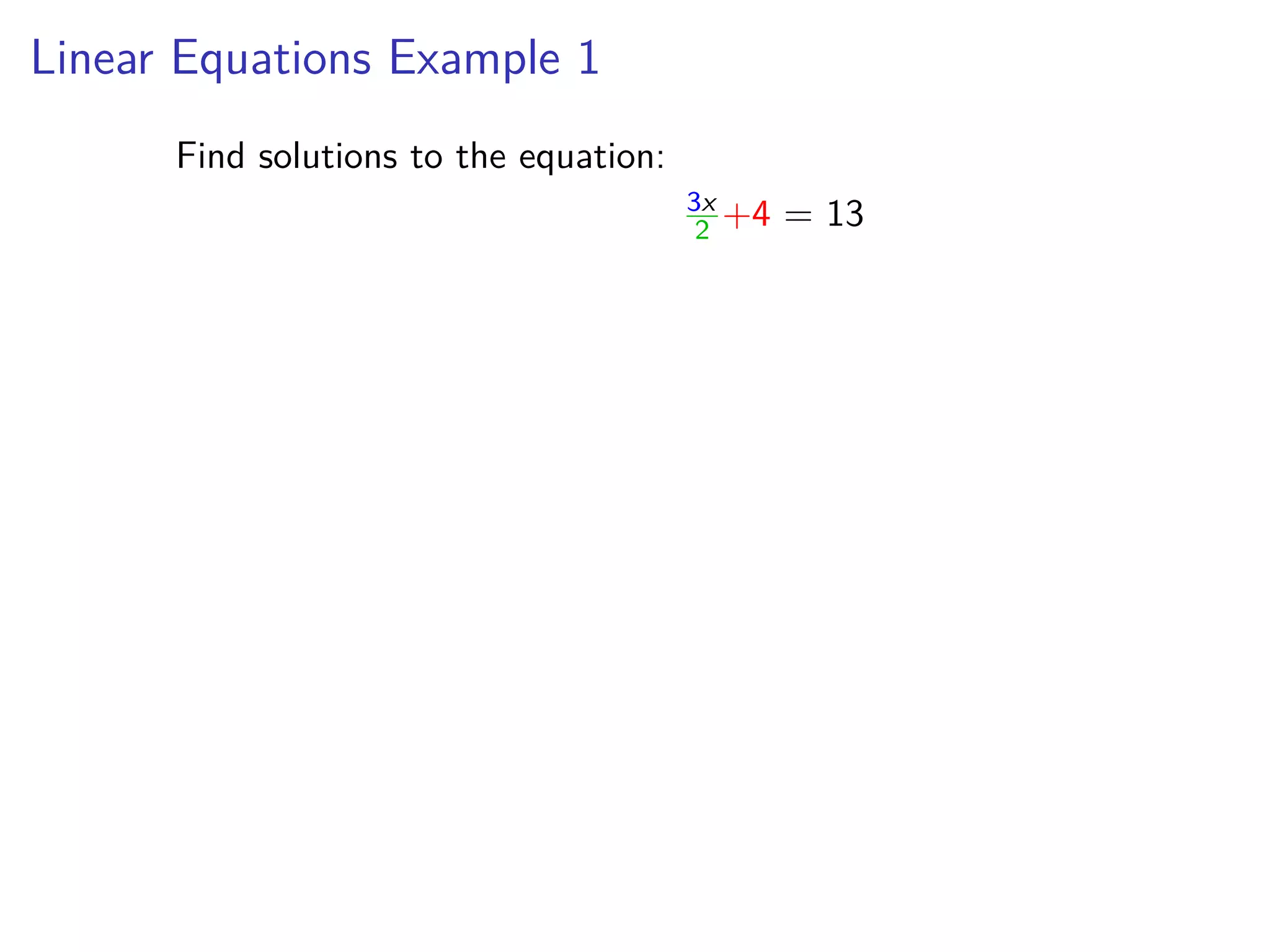 Linear equation example 1 | PPT
