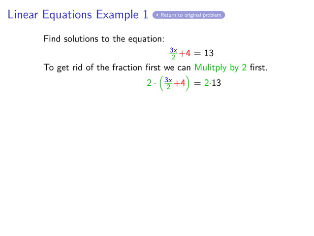 Linear equation example 1 | PPT