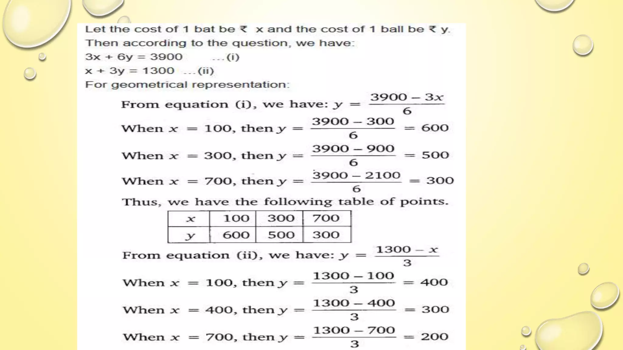 Linear equation in 2 variable class 10 | PPT