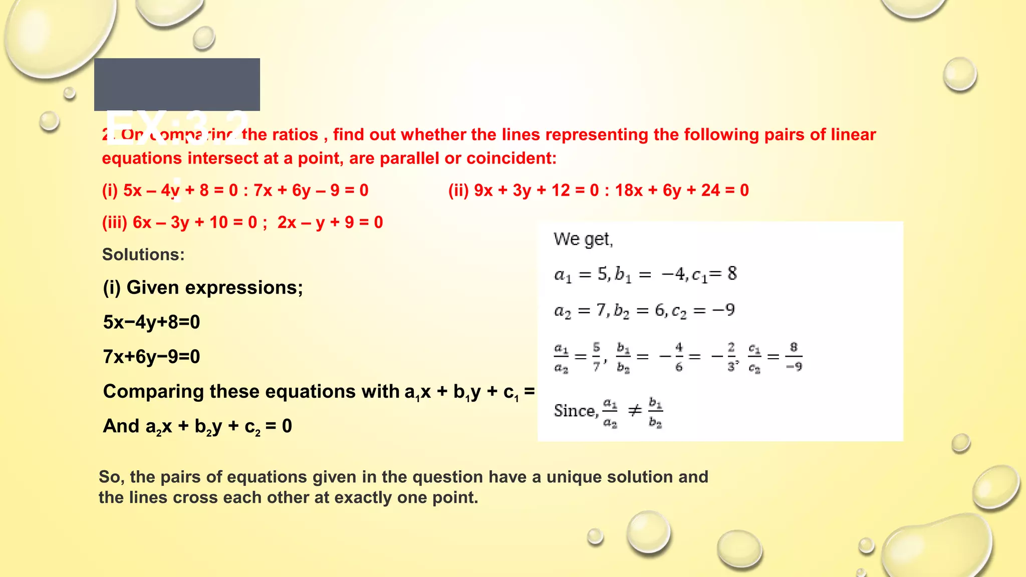 Linear equation in 2 variable class 10 | PPT