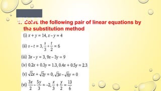 Linear equation in 2 variable class 10 | PPT