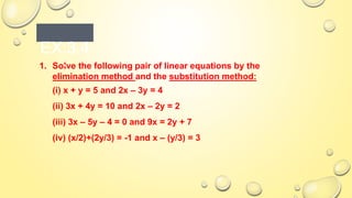 Linear Equation In 2 Variable Class 10