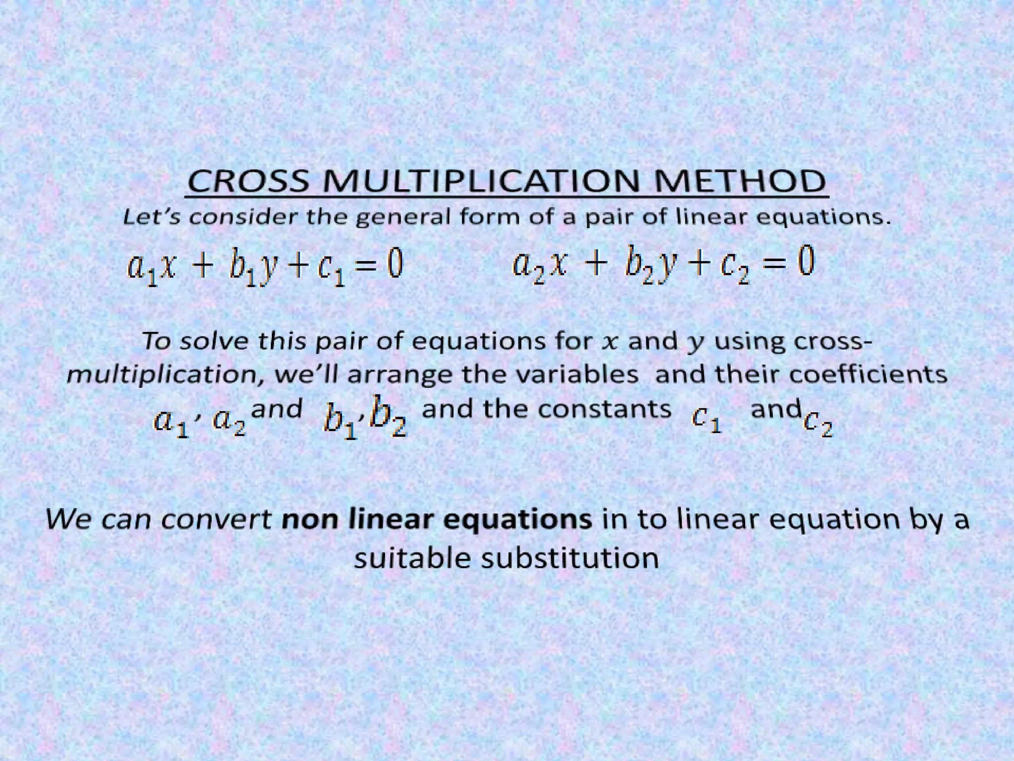 linear equations in two variables