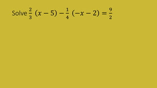 Linear Equation in One Variable | PPTX | Physics | Science