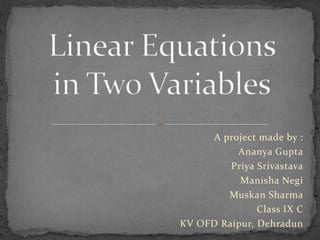Linear equation in two variables